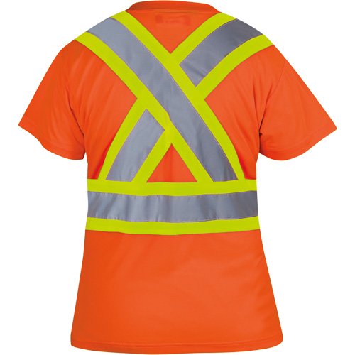 6948 Women's Bird's-Eye Safety T-Shirt, Polyester, X-Small, High Visibility Orange Haskins Industrial Inc.