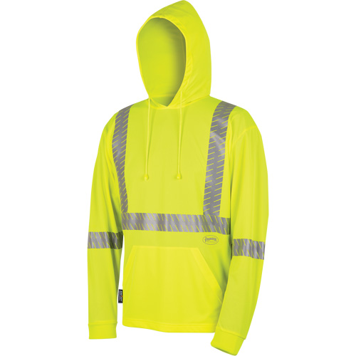 6965 Bird's-Eye Safety Hoodie, Small, High Visibility Lime-Yellow Haskins Industrial Inc.