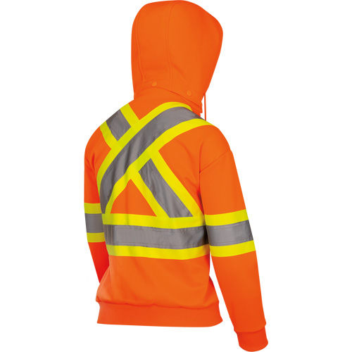 6924W Women's Fleece Hoodie with Zipper, Polyester, X-Small, High Visibility Orange Haskins Industrial Inc.
