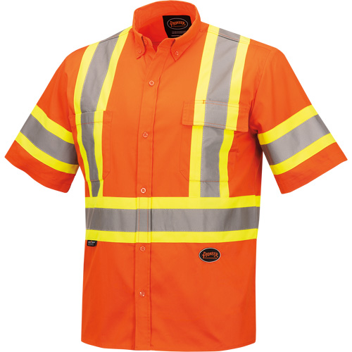 4442 Ultra Cool Short-Sleeved Safety Shirt, Cotton, Small, High Visibility Orange Haskins Industrial Inc.