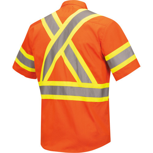 4442 Ultra Cool Short-Sleeved Safety Shirt, Cotton, Small, High Visibility Orange Haskins Industrial Inc.