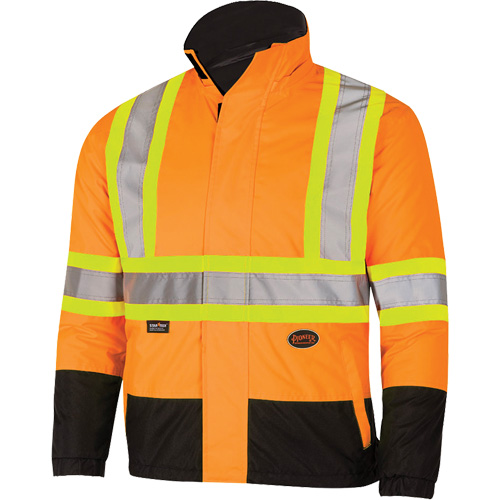 5770 Waterproof Reversible Safety Jacket, Polyester/Polyurethane, High Visibility Orange, Small Haskins Industrial Inc.