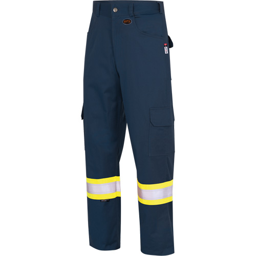 7764 FR-Tech&reg; High Visibility 88/12 FR/Arc Rated Safety Cargo Pants, 30, x 32, Navy Blue Haskins Industrial Inc.