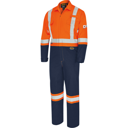 7702BBT FR-Tech&reg; 2-Tone Safety Coverall, Size 40 (Tall), Navy Blue/Orange, 10 cal/cm² Haskins Industrial Inc.