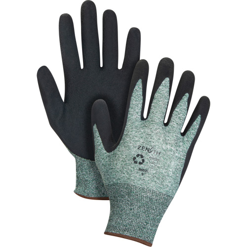 Gants &eacute;cologiques enduits &agrave; prise cr&ecirc;p&eacute;e, 7, R&ecirc;vetement Mousse de latex, Calibre 15, Enveloppe en Nylon/rPET Haskins Industrial Inc.