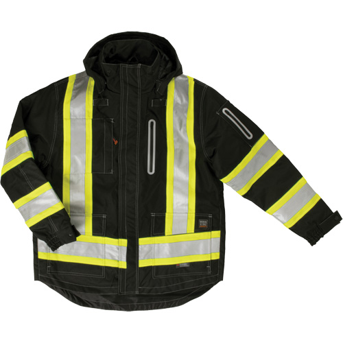 Manteau de s&eacute;curit&eacute; 4-en-1 en tissu ind&eacute;chirable, Polyester, Noir, Petit Haskins Industrial Inc.