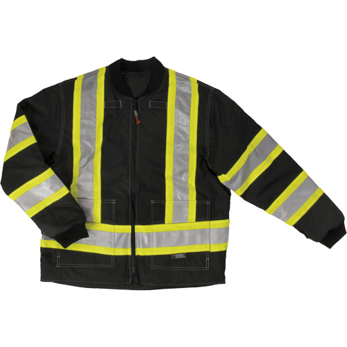 Manteau de s&eacute;curit&eacute; 4-en-1 en tissu ind&eacute;chirable, Polyester, Noir, Petit Haskins Industrial Inc.