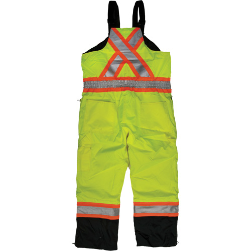 Ripstop Insulated Safety Bib Overall, Polyester, X-Small, High Visibility Lime-Yellow Haskins Industrial Inc.