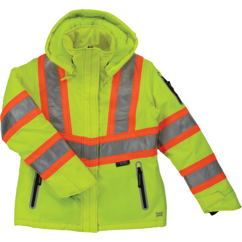Womens Insulated Flex Safety Jacket, Polyester, High Visibility Lime-Yellow, Medium Haskins Industrial Inc.