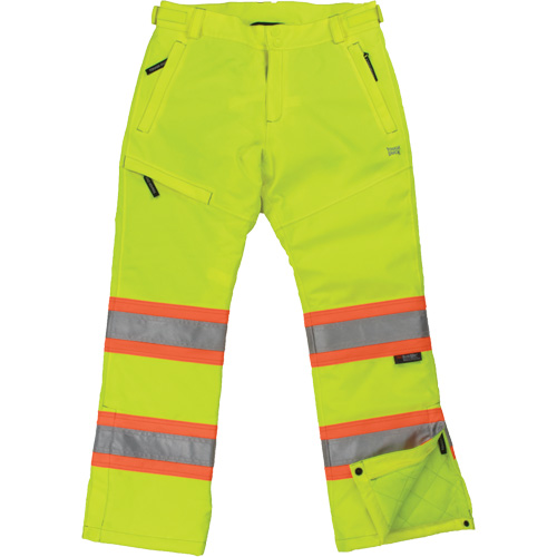 Pantalon de s&eacute;curit&eacute; isolant et extensible pour femmes, Polyester, Moyen, Jaune lime haute visibilit&eacute; Haskins Industrial Inc.