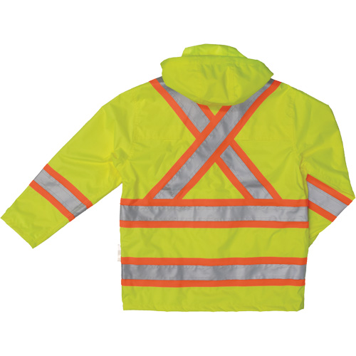 Manteau de s&eacute;curit&eacute; imperm&eacute;able en tissu ind&eacute;chirable Ripstop, Polyester, T-petit, Jaune lime haute visibilit&eacute; Haskins Industrial Inc.