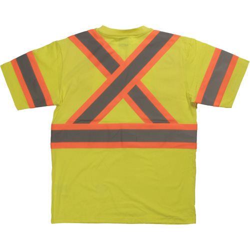 Chemise de s&eacute;curit&eacute; &agrave; manches courtes, Coton, T-petit, Jaune lime haute visibilit&eacute; Haskins Industrial Inc.
