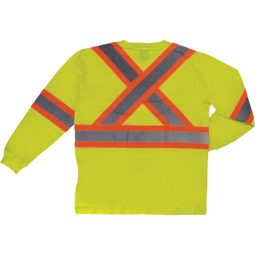 Long Sleeve Safety T-Shirt, Cotton, X-Small, High Visibility Lime-Yellow Haskins Industrial Inc.