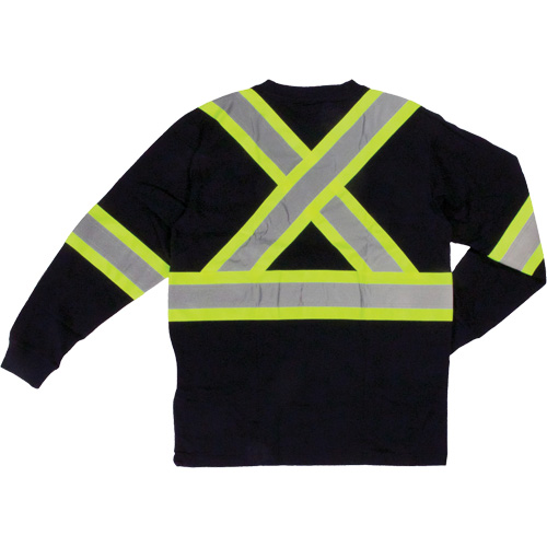 Long Sleeve Safety T-Shirt, Cotton, X-Small, Black Haskins Industrial Inc.