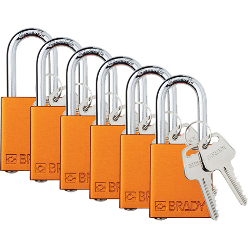 Lockout Padlock, Safety Padlock, Keyed Alike, Aluminum, 1-1/2" Width Haskins Industrial Inc.