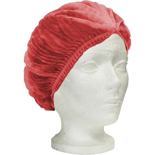 Bonnet bouffant pliss&eacute; RONCO Care, Polypropyl&egrave;ne, 24", Rouge Haskins Industrial Inc.
