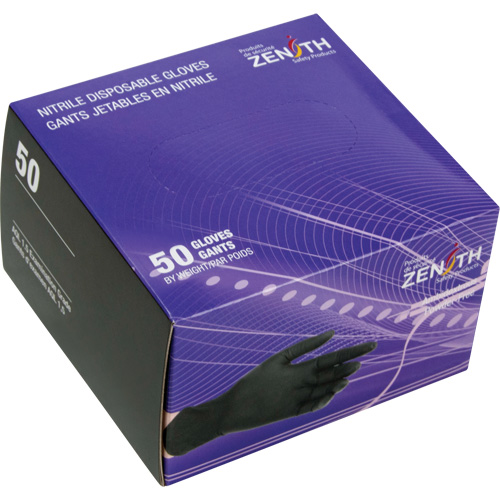 Emballages de gants jetables pour machine distributrice, Petit, Nitrile, 5 mils, Sans poudre, Noir, Classe 2 Haskins Industrial Inc.