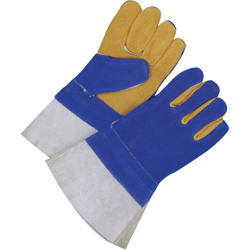 Gants pour soudeur doubl&eacute;s avec poignet de 5", Cuir de vache refendu, Taille 2T-Grand Haskins Industrial Inc.