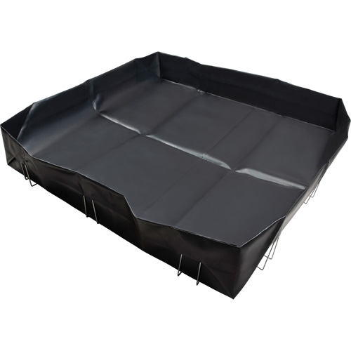 Berme &agrave; support en fil m&eacute;tallique, Capacit&eacute; 268 gal. US, 6' la x 6' lo x 12" h, Support en L Haskins Industrial Inc.