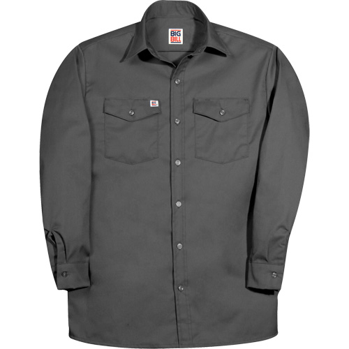 Premium Long-Sleeve Work Shirt, Men's, Small, Charcoal Haskins Industrial Inc.