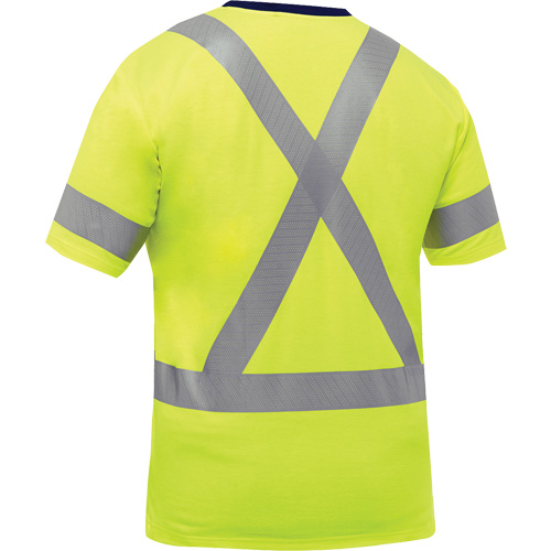 Bisley&reg; X-Back Short Sleeve Shirt, Poly-Cotton, Small, High Visibility Lime-Yellow Haskins Industrial Inc.