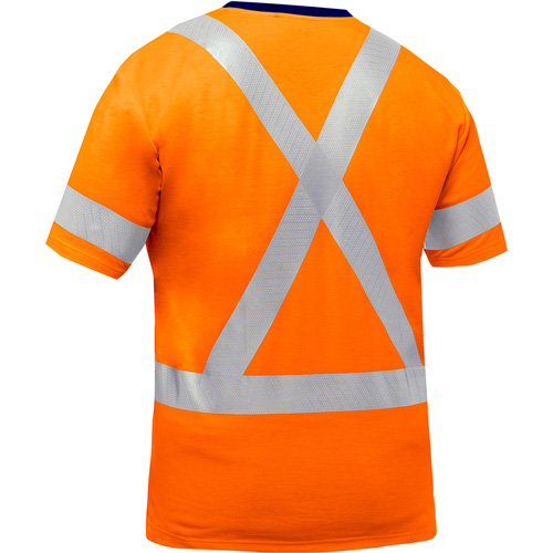 Chemise &agrave; manches courtes et X au dos Bisley, Poly-coton, Petit, Orange haute visibilit&eacute; Haskins Industrial Inc.
