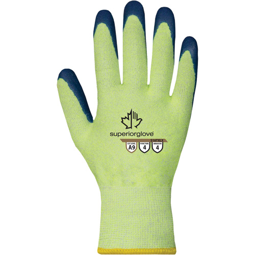 High-Visibility Cut Resistant S18TXLX Gloves, Size Large/9, 18 Gauge, Latex Coated, TenActiv Shell, ASTM ANSI Level A9 Haskins Industrial Inc.