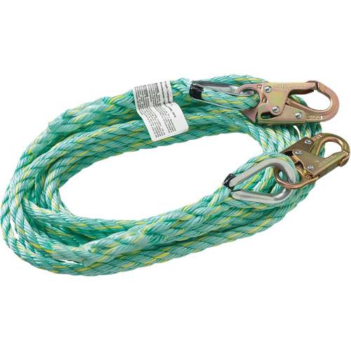 VL-1122-100 Cordage de s&eacute;curit&eacute; vertical avec crochet mousqueton d'ancrage, Copolym&egrave;re Haskins Industrial Inc.