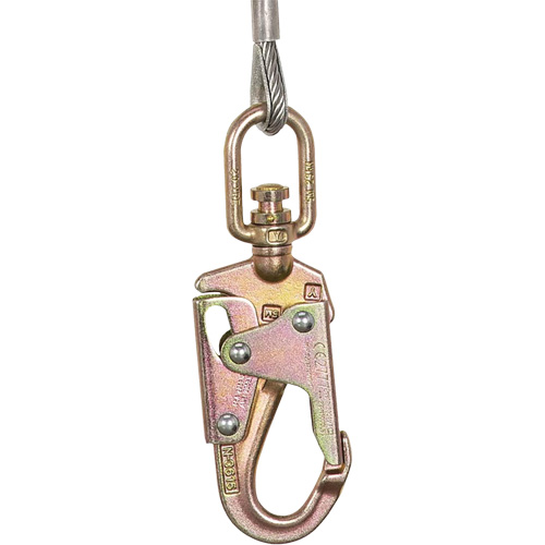 SRL-73302-60LE Cordage de s&eacute;curit&eacute; autor&eacute;tractable, 60', Acier galvanis&eacute;, Pivotant Haskins Industrial Inc.