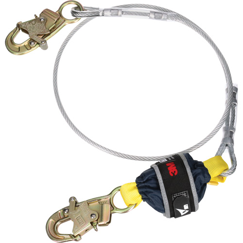 Cable Shock-Absorbing Lanyard, 6', Snap Hook Center, Snap Hook Leg Ends, Galvanized Steel Haskins Industrial Inc.