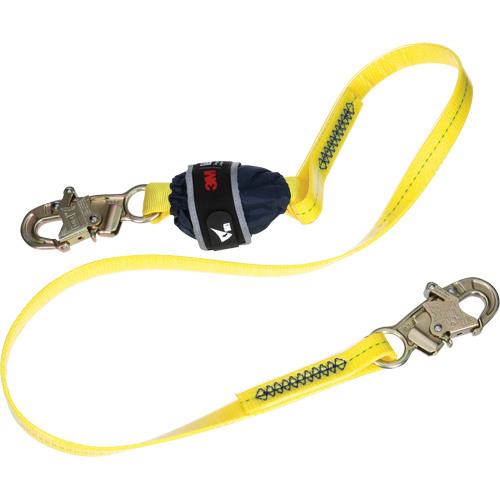 Coated Web Shock-Absorbing Lanyard, 6', Snap Hook Center, Snap Hook Leg Ends Haskins Industrial Inc.
