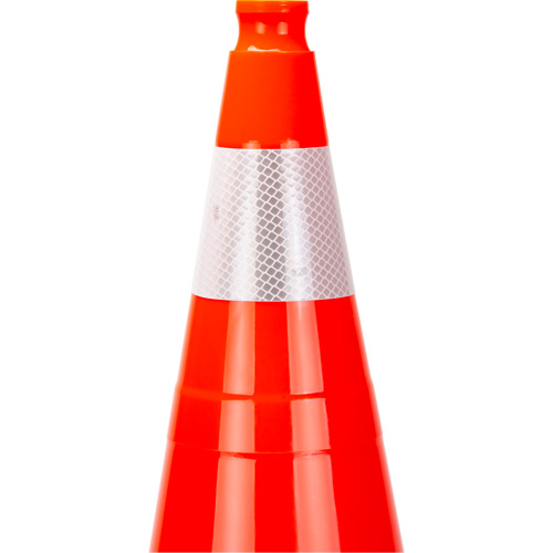 C&ocirc;ne de signalisation de premi&egrave;re qualit&eacute;, 28", Orange, Bande(s) r&eacute;fl&eacute;chissante(s) 4" Haskins Industrial Inc.