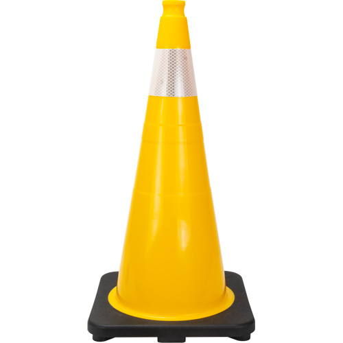 Premium Traffic Cone, 28", Yellow, 4" Reflective Collar(s) Haskins Industrial Inc.