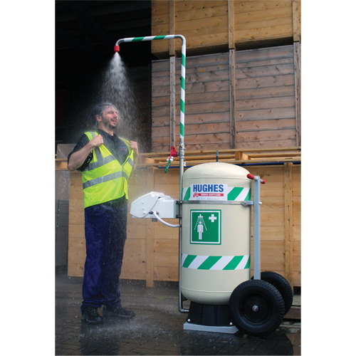 Mobile Self-Contained Emergency Safety Shower with Eye & Face Wash, 30 gal. Capacity, Meets None Haskins Industrial Inc.