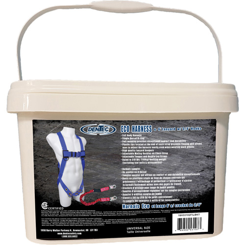 ECO Safety Harness in Pail with 6' Lanyard, CSA Certified, Class A, 255 lbs. Cap. Haskins Industrial Inc.
