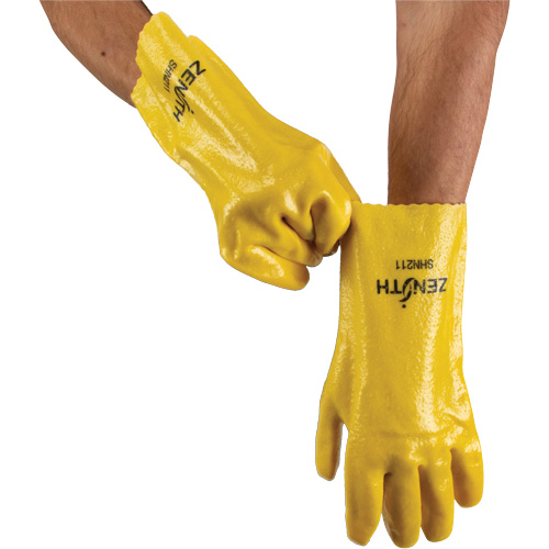 Gants &agrave; fini rugueux et r&eacute;sistants aux produits chimiques, Taille 9, 12" lo, PVC, Doublure en Interlock, 47-mil Haskins Industrial Inc.