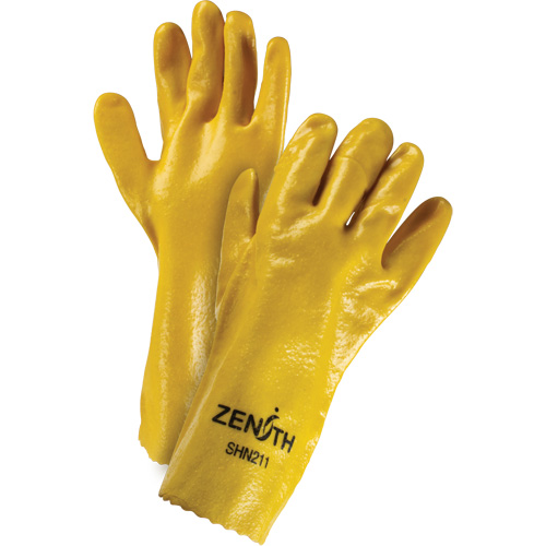 Rough-Finish Chemical-Resistant Gloves, Size 9, 14" L, PVC, Interlock Inner Lining, 47-mil Haskins Industrial Inc.