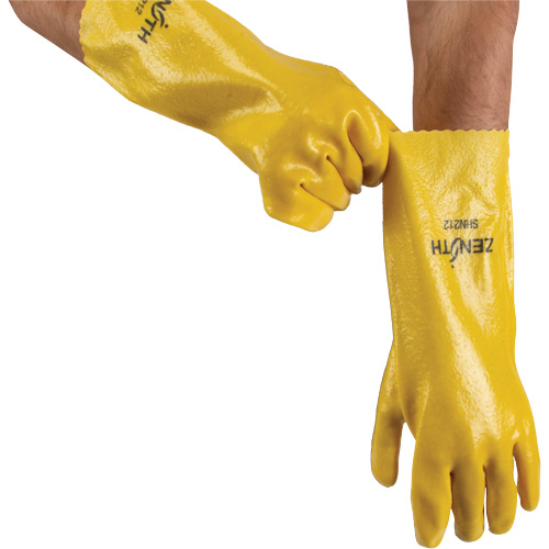 Rough-Finish Chemical-Resistant Gloves, Size 9, 14" L, PVC, Interlock Inner Lining, 47-mil Haskins Industrial Inc.