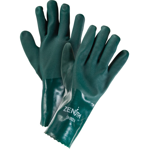 Gants verts &agrave; double enduit, 12" lo, PVC, Doublure en Jersey de coton, 70 mils Haskins Industrial Inc.