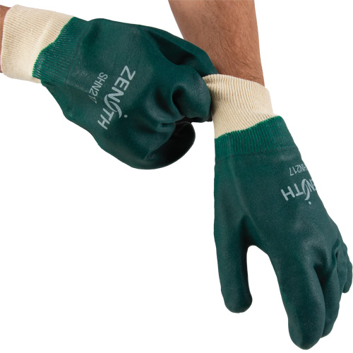 Gants verts &agrave; double enduit, 10" lo, PVC, Doublure en Jersey de coton, 70 mils Haskins Industrial Inc.