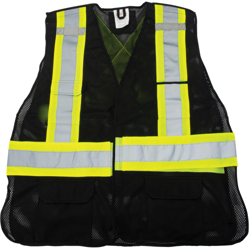 Veste d'arpenteur conforme aux normes de la CSA, Noir, Moyen, Polyester Haskins Industrial Inc.