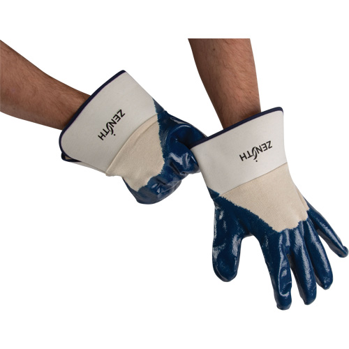 Heavyweight Safety Cuff Gloves, 11/2X-Large, Nitrile Coating, Cotton Shell Haskins Industrial Inc.