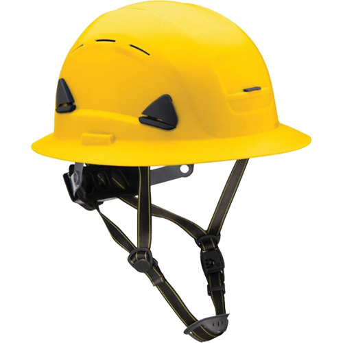 Casque Fibre Metal de style escalade avec bordure compl&egrave;te, R&eacute;pond aux normes CSA type 2, Suspension Rochet, Ventil&eacute; Haskins Industrial Inc.