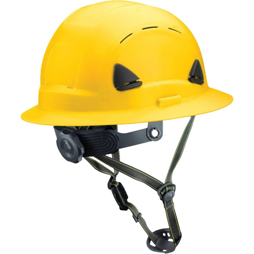 Casque Fibre Metal de style escalade avec bordure compl&egrave;te, R&eacute;pond aux normes CSA type 2, Suspension Rochet, Ventil&eacute; Haskins Industrial Inc.
