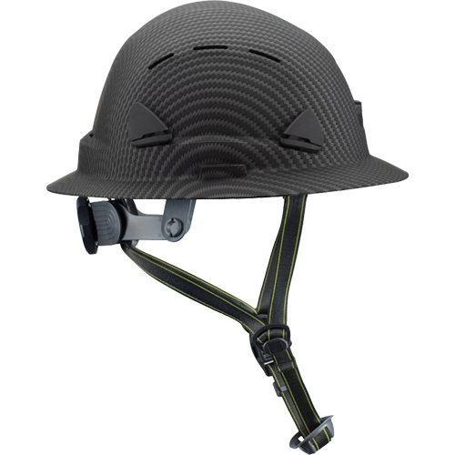 Casque Fibre Metal de style escalade avec bordure compl&egrave;te, R&eacute;pond aux normes CSA type 2, Suspension Rochet, Ventil&eacute; Haskins Industrial Inc.