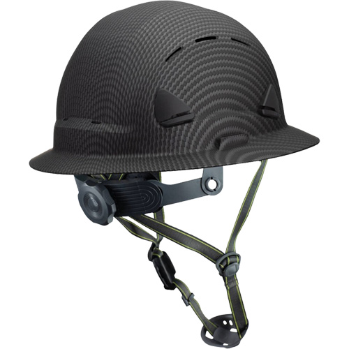 Casque Fibre Metal de style escalade avec bordure compl&egrave;te, R&eacute;pond aux normes CSA type 2, Suspension Rochet, Ventil&eacute; Haskins Industrial Inc.