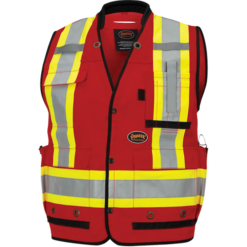 6678 High-Visibility Antimicrobial Mesh-Back Surveyor Vest, Red, Small, Polyester Haskins Industrial Inc.