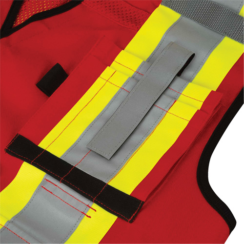 6678 High-Visibility Antimicrobial Mesh-Back Surveyor Vest, Red, Small, Polyester Haskins Industrial Inc.