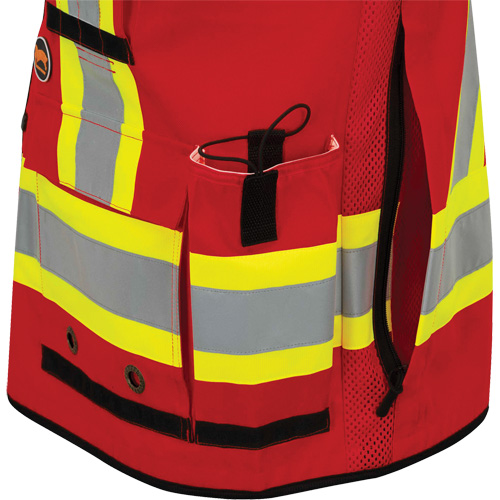 6678 High-Visibility Antimicrobial Mesh-Back Surveyor Vest, Red, Small, Polyester Haskins Industrial Inc.
