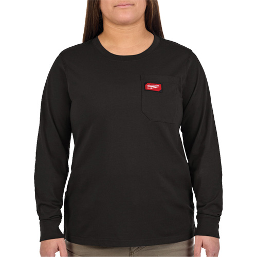 GRIDIRON Long Sleeve Pocket T-Shirt, Women's, X-Small, Black Haskins Industrial Inc.